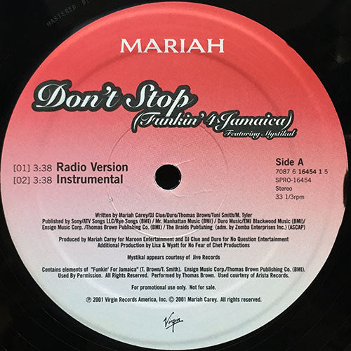 MARIAH // DON'T STOP (FUNKIN' 4 JAMAICA) (2VER) / NEVER TOO FAR (2VER)