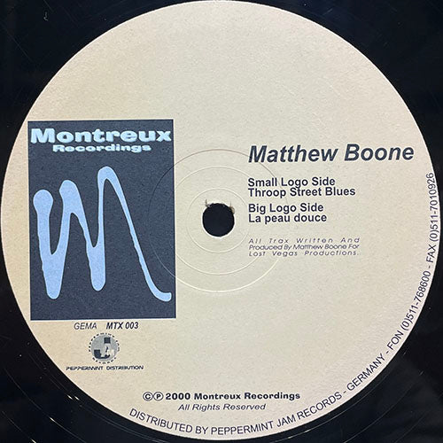 MATTHEW BOONE // THROOP STREET BLUES / LA PEAU DOUCE