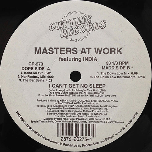 MASTERS AT WORK feat. INDIA // I CAN'T GET NO SLEEP (5VER)