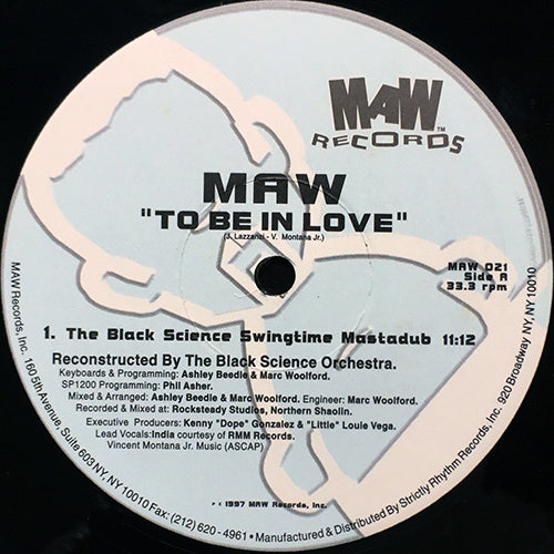 MAW feat. INDIA // TO BE IN LOVE (BLACK SCIENCE ORCHESTRA REMIX) (2VER) / (MAW DUB)