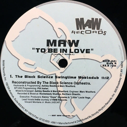 MAW feat. INDIA // TO BE IN LOVE (BLACK SCIENCE ORCHESTRA REMIX) (3VER)