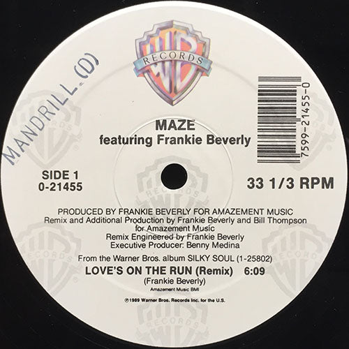 MAZE feat. FRANKIE BEVERLY // LOVE'S ON THE RUN (REMIX) (6:09) / (INSTRUMENTAL)  (5:33)