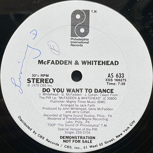 McFADDEN & WHITEHEAD // DO YOU WANT TO DANCE (7:39) / MR. MUSIC (8:30)