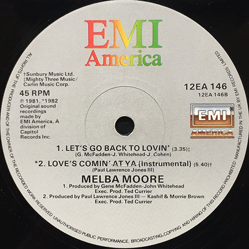MELBA MOORE // LOVE'S COMIN' AT YA (5:45) / INST (5:40) / LET'S GO BACK TO LOVIN' (3:35)