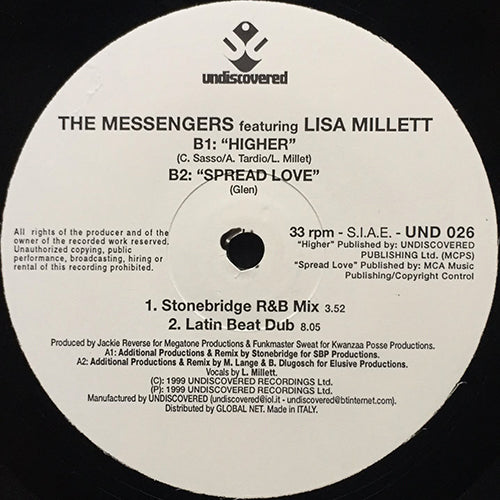 MESSENGERS feat. LISA MILLETT // HIGHER (2VER) / SPREAD LOVE (2VER)
