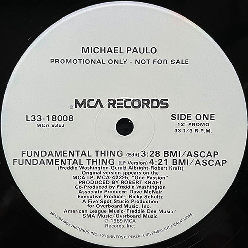 MICHAEL PAULO // FUNDAMENTAL THING (3:28/4:21) / THAT GIRL (4:32)