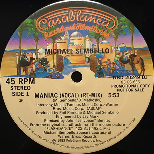 MICHAEL SEMBELLO // MANIAC (REMIX) (5:53) / (INSTRUMENTAL) (5:08)
