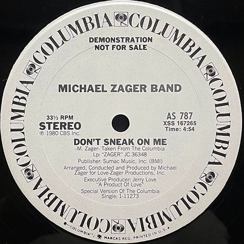 MICHAEL ZAGER BAND // DON'T SNEAK ON ME (4:54)