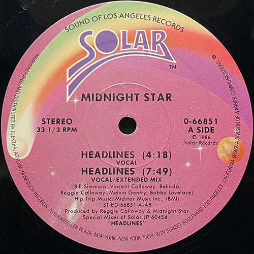 MIDNIGHT STAR // HEADLINES (4:18/7:49) / (INSTRUMENTAL DUB MIX) (11:27)