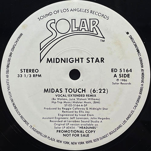 MIDNIGHT STAR // MIDAS TOUCH (6:22/5:30) / INST (6:37) / BASSAPELLA (5:42)