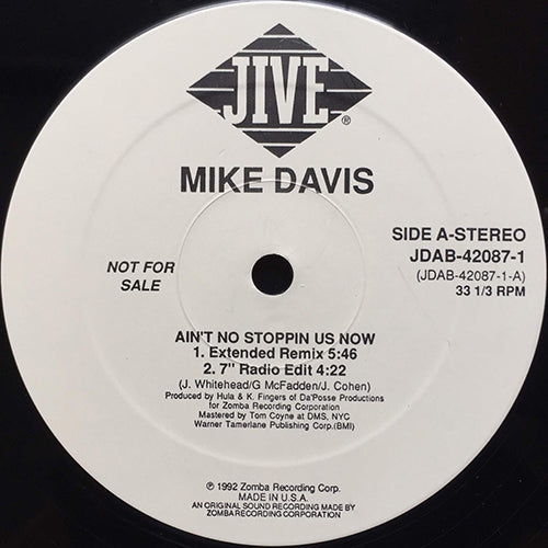 MIKE DAVIS // AIN'T NO STOPPIN' US NOW (4VER) / ALL ALONE