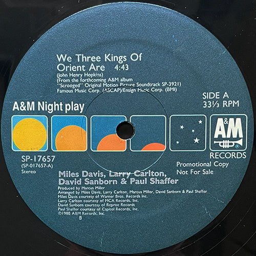 MILES DAVIS, LARRY CARLTON, DAVID SANBORN & PAUL SHAFFER // WE THREE KINGS OF ORIENT ARE (4:43)