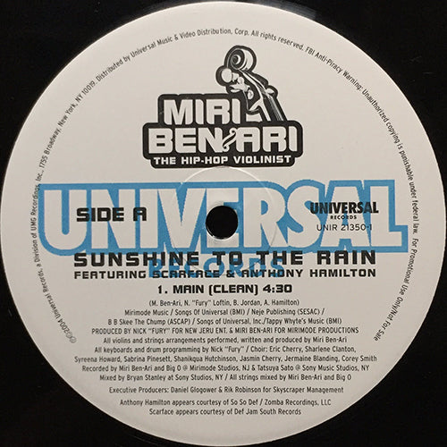 MIRI BEN ARI feat. SCARFACE & ANTHONY HAMILTON // SUNSHINE TO THE RAIN (3VER)