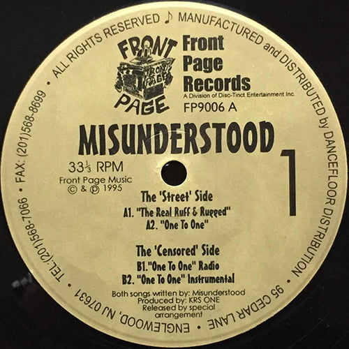 MISUNDERSTOOD // THE REAL RUFF & RUGGED / ONE TO ONE (3VER)