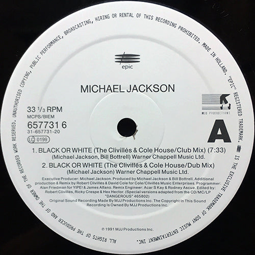 MICHAEL JACKSON // BLACK OR WHITE (C&C MIX) (5VER)
