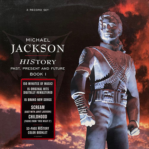 MICHAEL JACKSON // HISTORY - PAST, PRESENT AND FUTURE - BOOK I (LP) inc. BILLIE JEAN / THE WAY YOU MAKE ME FEEL / BLACK OR WHITE / ROCK WITH YOU / SHE'S OUT OF MY LIFE / BAD / I JUST CAN'T STOP LOVING YOU / MAN IN THE MIRROR / THRILLER etc