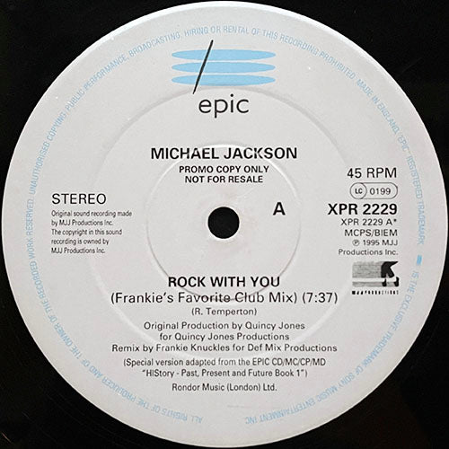 MICHAEL JACKSON // ROCK WITH YOU (FRANKIE KNUCKLES REMIX) (7:37) /  (MASTERS AT WORK REMIX) (5:29)