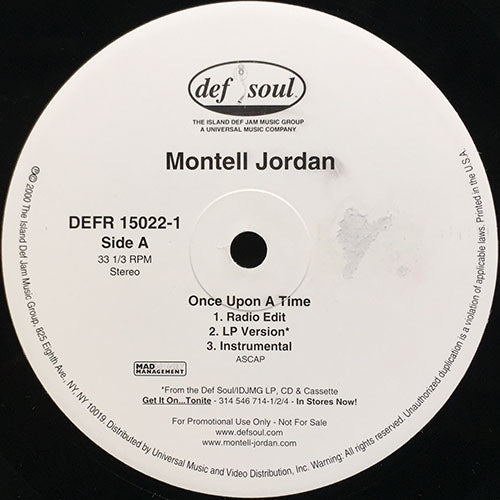 MONTELL JORDAN // ONCE UPON A TIME (3VER) / COME HOME (3VER)