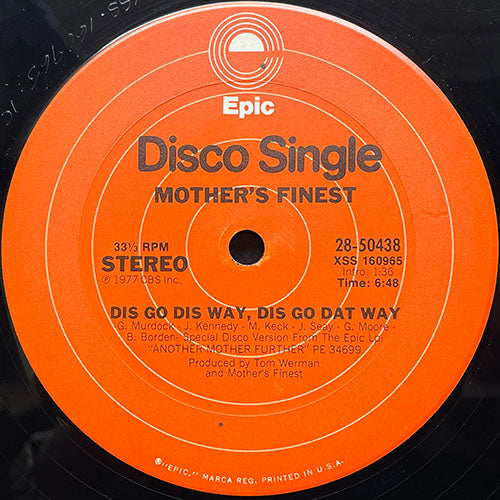 MOTHER'S FINEST // DIS GO DIS WAY, DIS GO DAT WAY (6:48) / THANK YOU FOR THE LOVE (5:03)