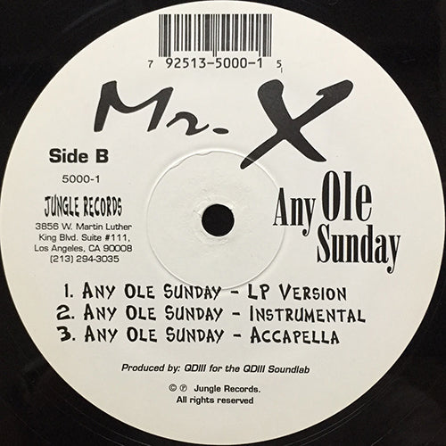 MR. X // ANY OLE SUNDAY (5VER)