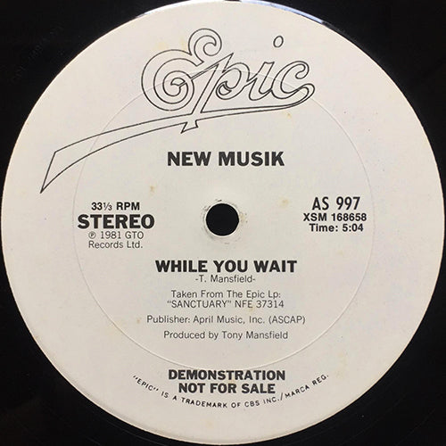 NEW MUSIK // WHILE YOU WAIT (5:04) / THEY ALL RUN AFTER THE CARVING KNIFE (4:54)