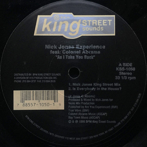 NICK JONES experience feat. COLONEL ABRAMS // AS I TAKE YOU BACK (4VER)