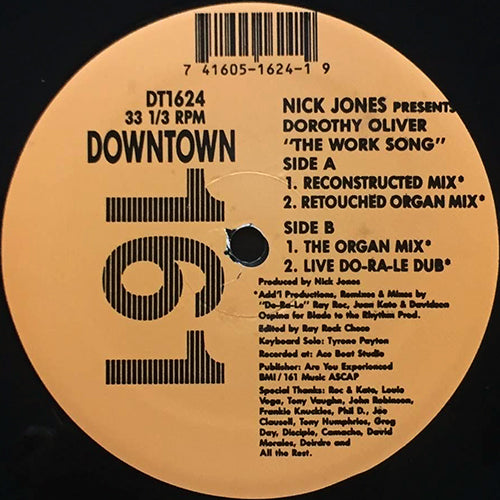 NICK JONES presents DOROTHY OLIVER // THE WORK SONG (4VER)