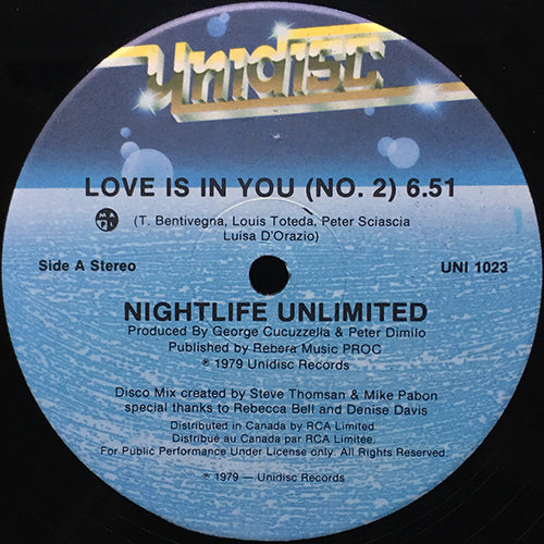 NIGHTLIFE UNLIMITED // LOVE IS IN YOU (NO. 2) (6:51) / DANCE, FREAK AND BOOGIE (NO. 2) (7:23)