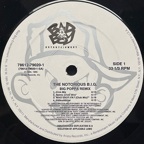 NOTORIOUS B.I.G. // BIG POPPA (REMIX) (5VER) / WHO SHOT YA (3VER) / WARNING