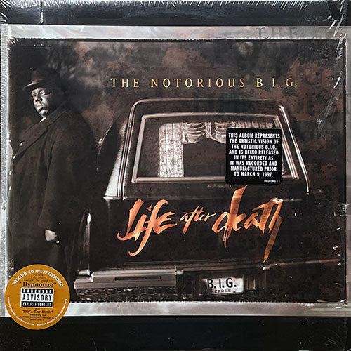 NOTORIOUS B.I.G. // LIFE AFTER DEATH (LP) inc. HYPNOTIZE / KICK IN THE DOOR / LAST DAY / MO MONEY MO PROBLEMS / GOING BACK TO CALI / TEN CRACK COMMANDMENTS / NASTY BOY / SKY'S THE LIMIT etc...