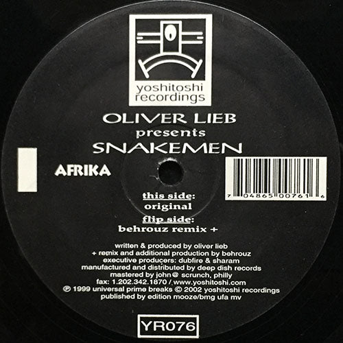 OLIVER LIEB presents SNAKEMEN // AFRIKA (4VER)