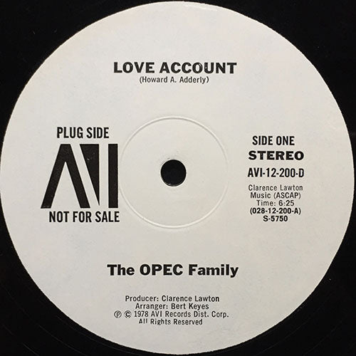 OPEC FAMILY // LOVE ACCOUNT (6:25) / GET UP AND DO THE BOOGIE (4:08)