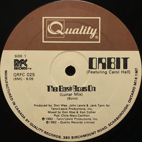 ORBIT // THE BEAT GOES ON (LUNAR MIX) (6:05) / (VOCAL) (5:51) / (A CAPELLA) (0:47)