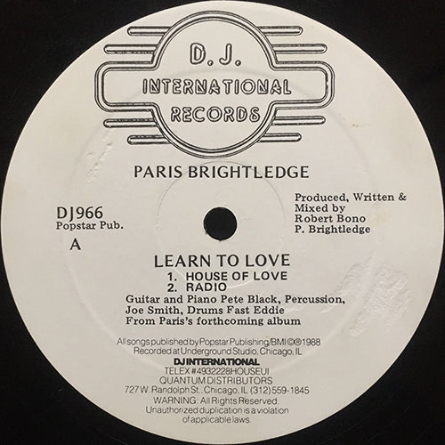 PARIS BRIGHTLEDGE // LEARN TO LOVE (4VER)