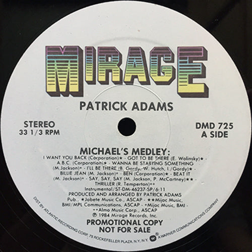 PATRICK ADAMS // MICHAEL'S MEDLEY (6:11) / (INSTRUMENTAL DUB MIX) (7:43)