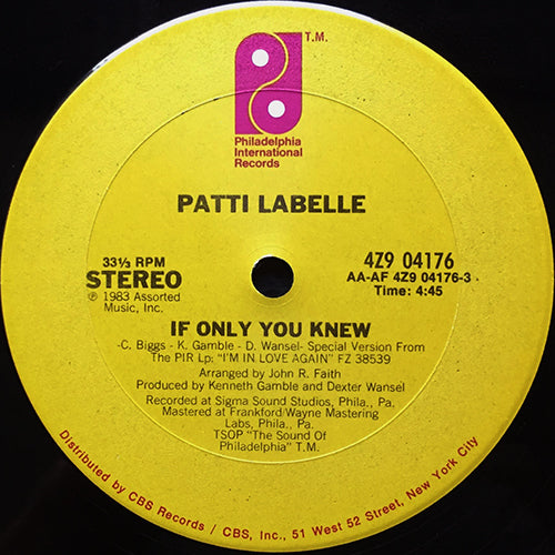 PATTI LABELLE // IF ONLY YOU KNEW (4:45) / I'LL NEVER, NEVER GIVE UP (5:10)