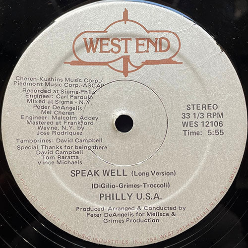 PHILLY U.S.A. // SPEAK WELL (5:55/3:08)