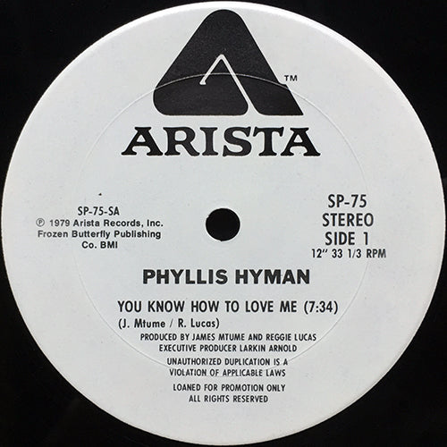 PHYLLIS HYMAN // YOU KNOW HOW TO LOVE ME (7:34) / GIVE A LITTLE MORE (4:04)