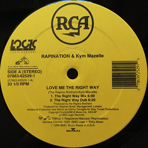 RAPINATION feat. KYM MAZELLE // LOVE ME THE RIGHT WAY (DANNY TENAGLIA REMIXES) (3VER)
