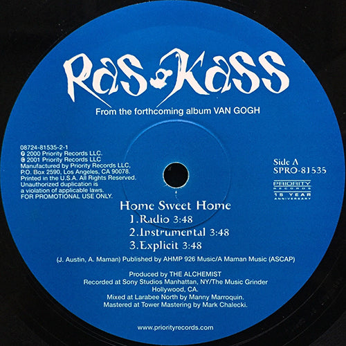 RAS KASS // HOME SWEET HOME (3VER) / 4 MUCH (3VER) feat. BAD AZZ. TASH & NATE DOGG