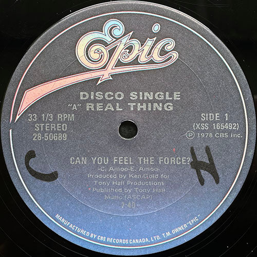 REAL THING // CAN YOU FEEL THE FORCE (7:40) / INST (6:32)