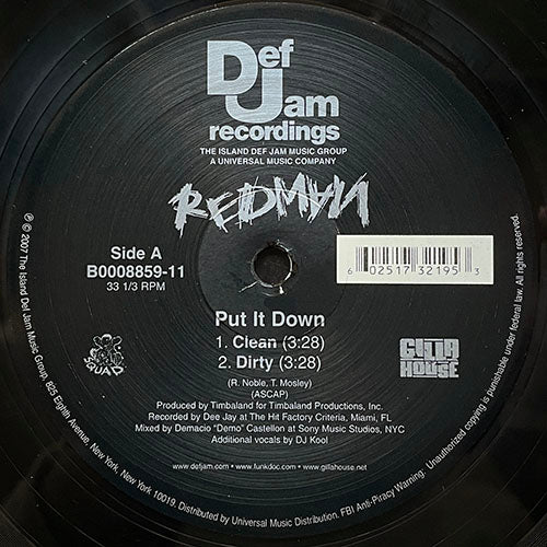 REDMAN // PUT IT DOWN (2VER) / GIMME ONE (2VER)