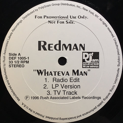 REDMAN // WHATEVA MAN (5VER) / SMOKE BUDDAH