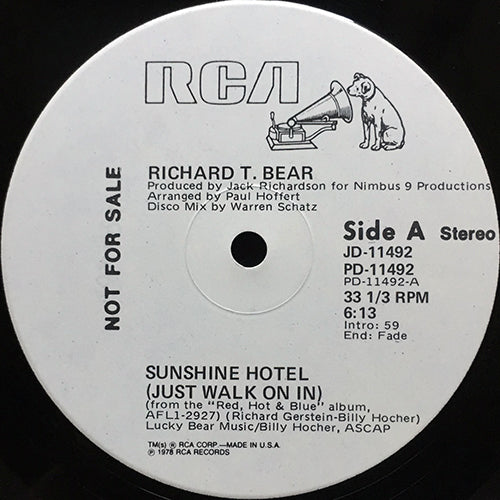 RICHARD T. BEAR // SUNSHINE HOTEL (JUST WALK ON IN) (6:13) – next ...