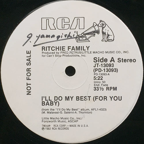 RITCHIE FAMILY // I'LL DO MY BEST (FOR YOU BABY) (5:22)