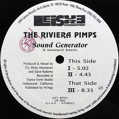 RIVIERA PIMPS // SOUND GENERATOR I,  II & III