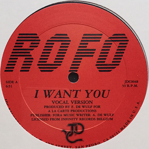 ROFO // I WANT YOU (6:51) / INST (6:45)