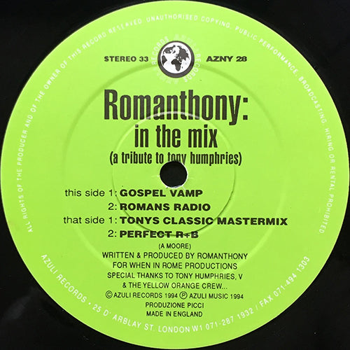 ROMANTHONY // IN THE MIX (A TRIBUTE TO TONY HUMPHRIES) (4VER)