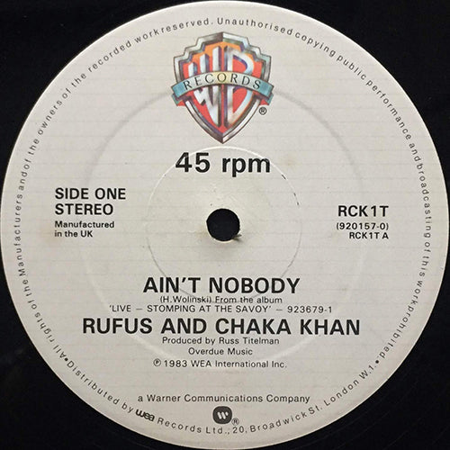 RUFUS & CHAKA KHAN // AIN'T NOBODY / STOP ON BY / DON'T GO TO STRANGERS