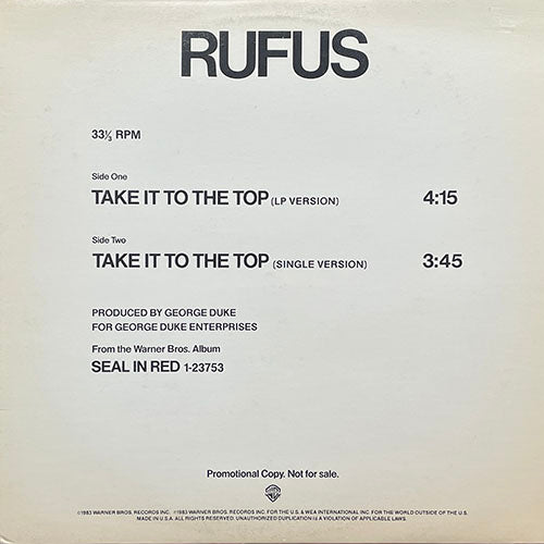 RUFUS // TAKE IT TO THE TOP (4:15/3:45)